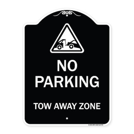 Tow Away Zone With Graphic Heavy-Gauge Aluminum Architectural Sign